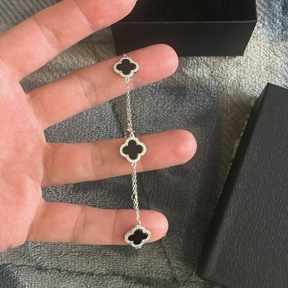 Rachel Zoe bracelet black clover sterling silver - Picture 4 of 8